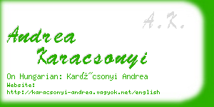 andrea karacsonyi business card